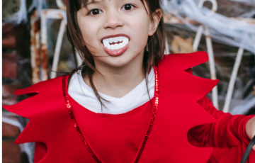 Young girl in halloween costume
