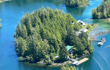 Kyuquot Okime Island aerial view