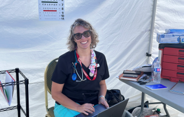 Rebecca Littlejohn, registered nurse, prepares to provide care at Island Health's outreach service in Sooke